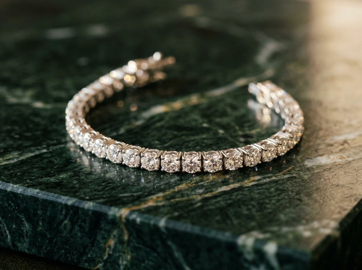 Continuous Line Diamond Tennis Bracelet in Platinum