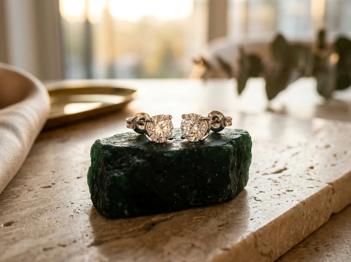 Matching Pair of Certified Diamond Stud Earrings