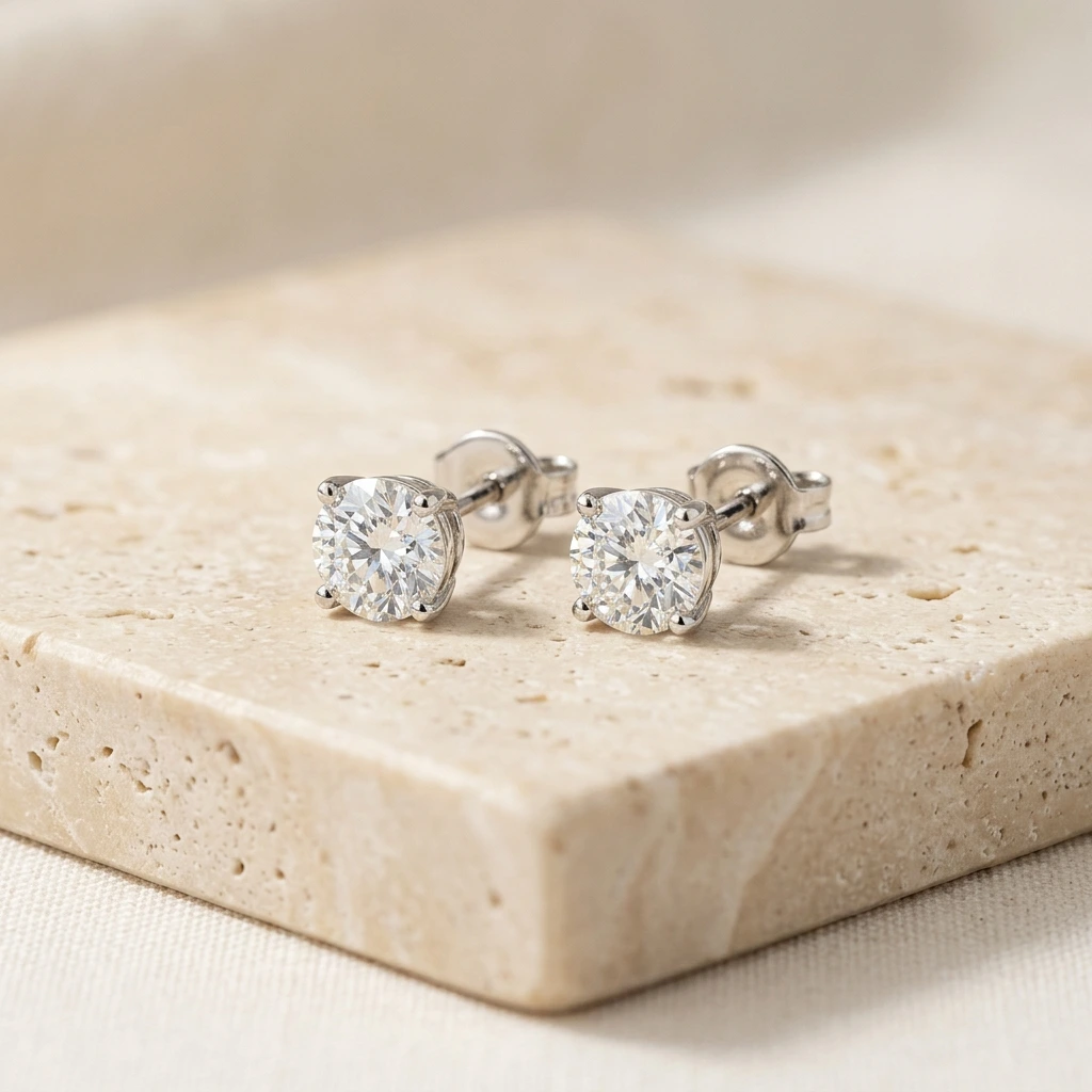 Classic Four-Prong Diamond Stud Earrings